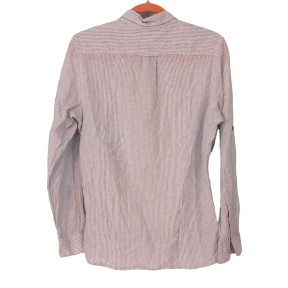 H&M L.O.G.G. Men's Striped Linen Blend Button Up Shirt | US S - Picture 2 of 6